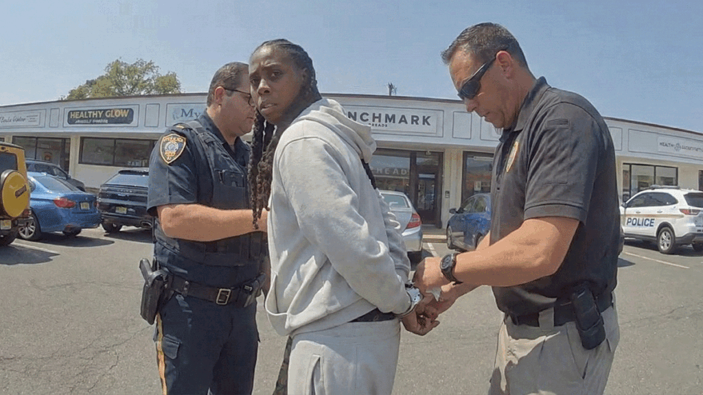 CVS Shoplifting Bodycam showing officers questioning suspect Abi Foster at the scene.