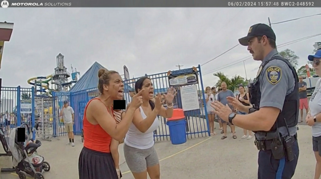 Waterpark Brawl Arrest showing officers at the scene of Runaway Rapids.