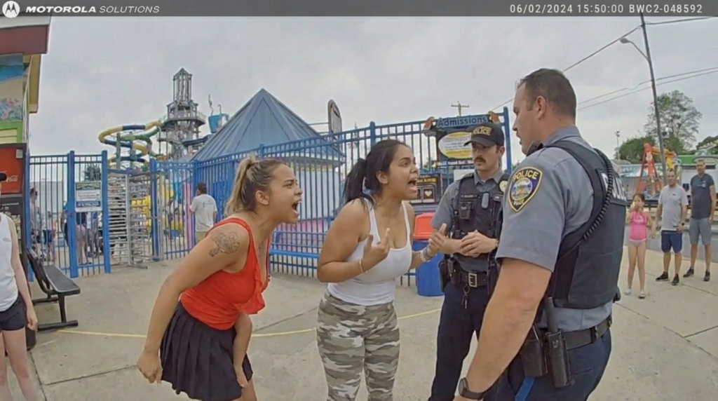 Waterpark Brawl Arrest showing officers at the scene of Runaway Rapids.