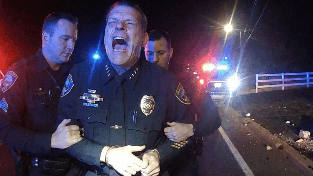 Sea Bright Police Chief Brett Friedman DUI Arrest showing officers at the scene of the crash.