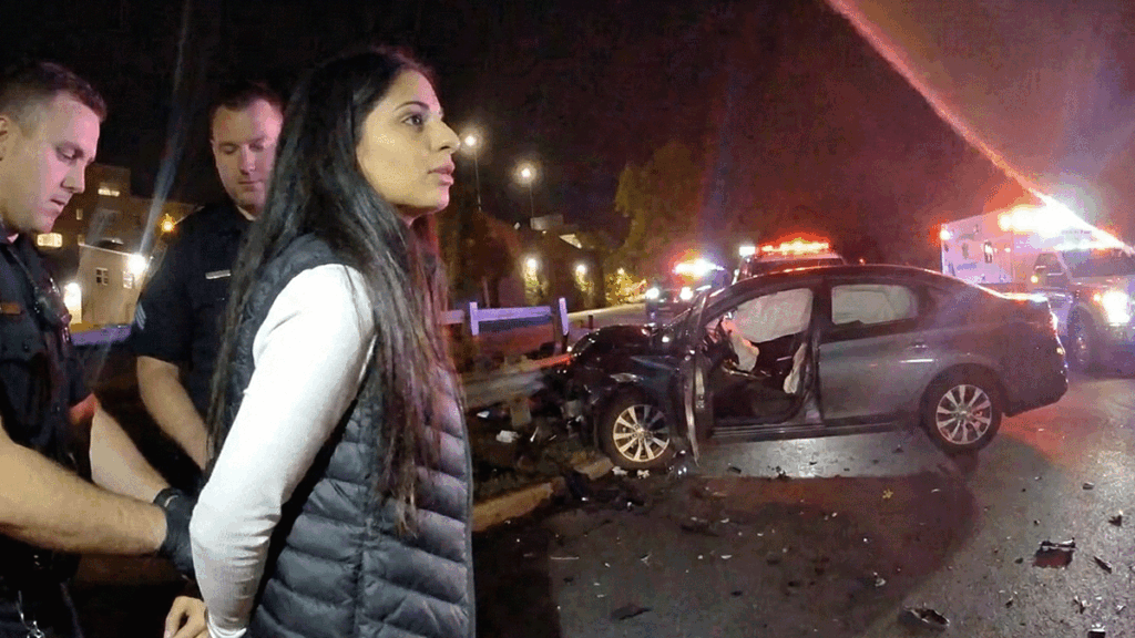 Red Bank DWI Accident scene at Marine Park showing police investigation.