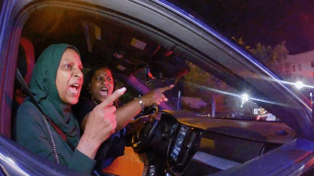 Red Bank DWI Arrest showing officers conducting field sobriety tests outside Count Basie Theatre.