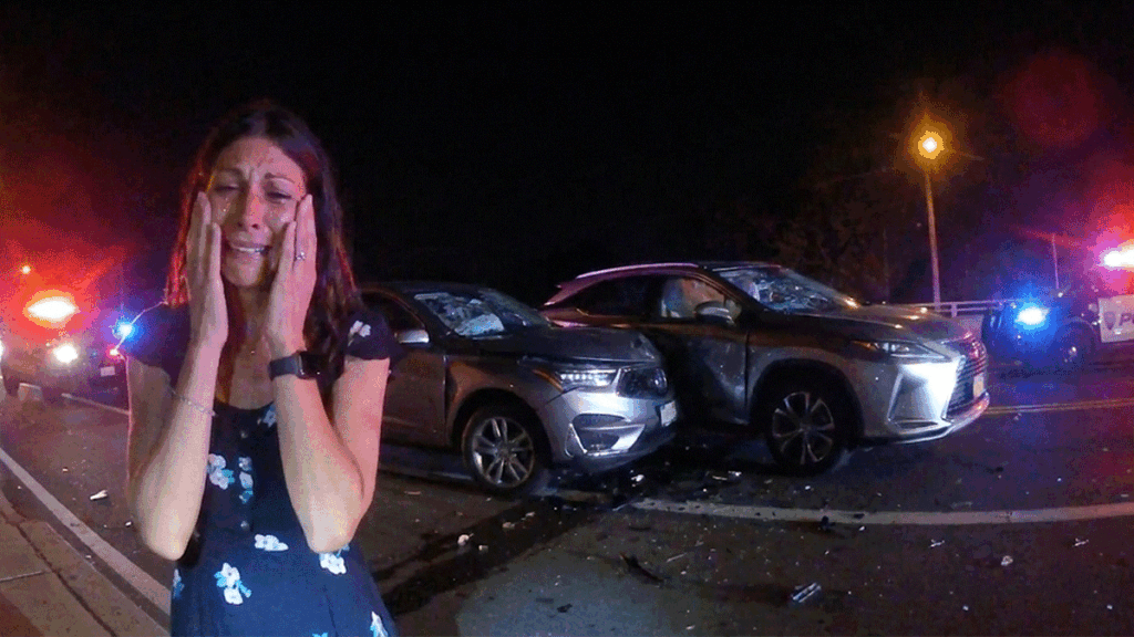 Tara Cass Highlands NJ DWI Arrest showing officers at the scene on the Route 36 bridge.