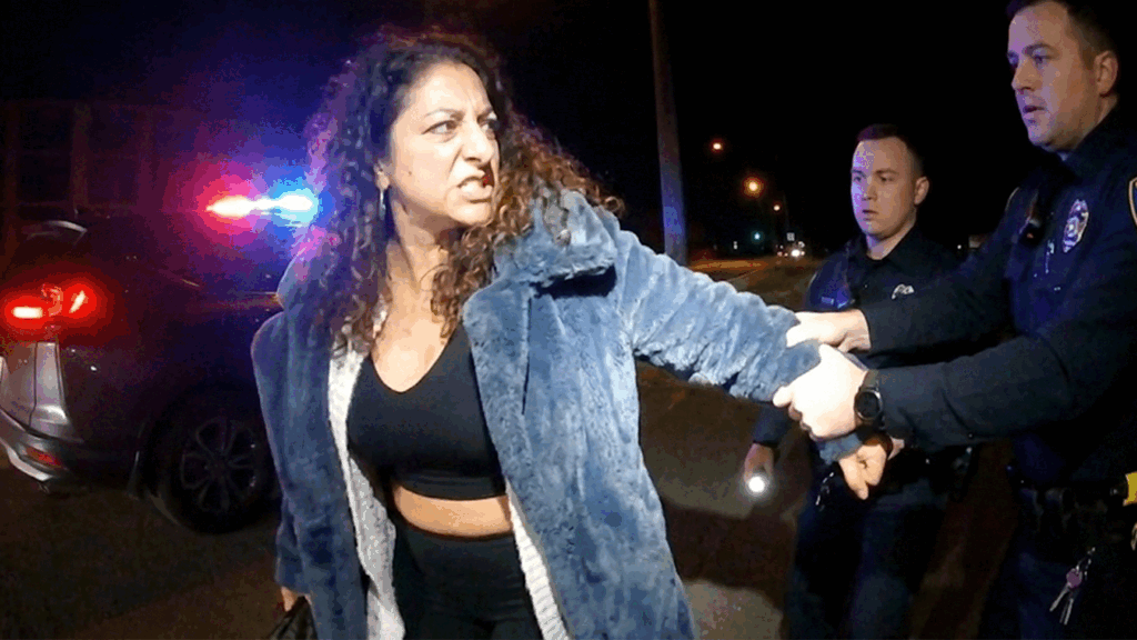 Oceanport NJ DUI Arrest showing officers conducting field sobriety tests in a credit union parking lot.