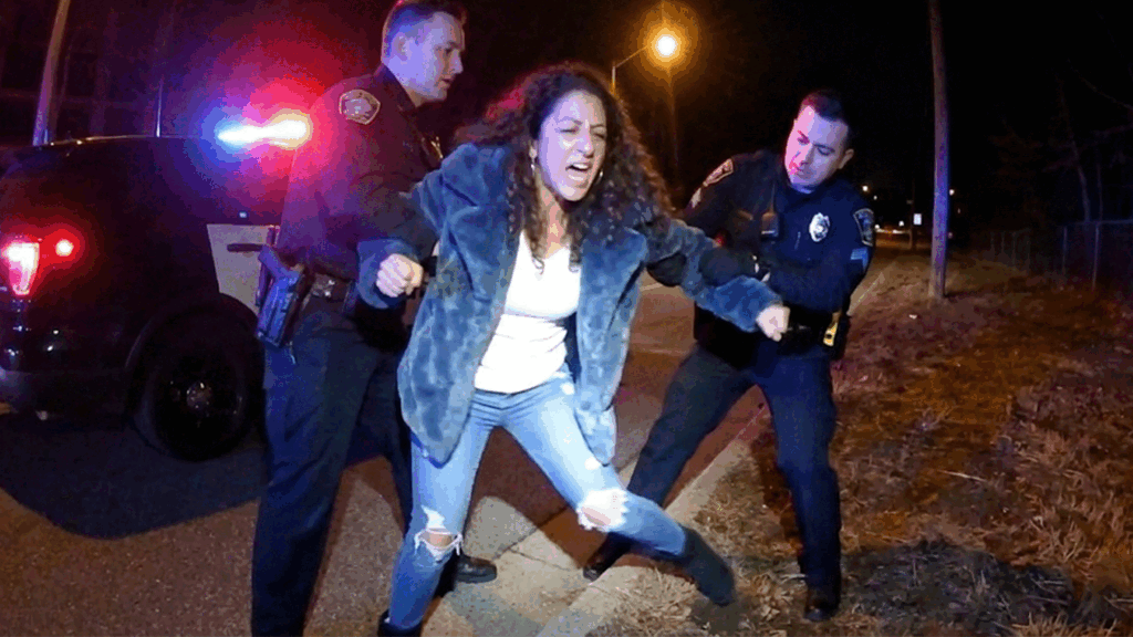 Oceanport NJ DUI Arrest showing officers conducting field sobriety tests in a credit union parking lot.