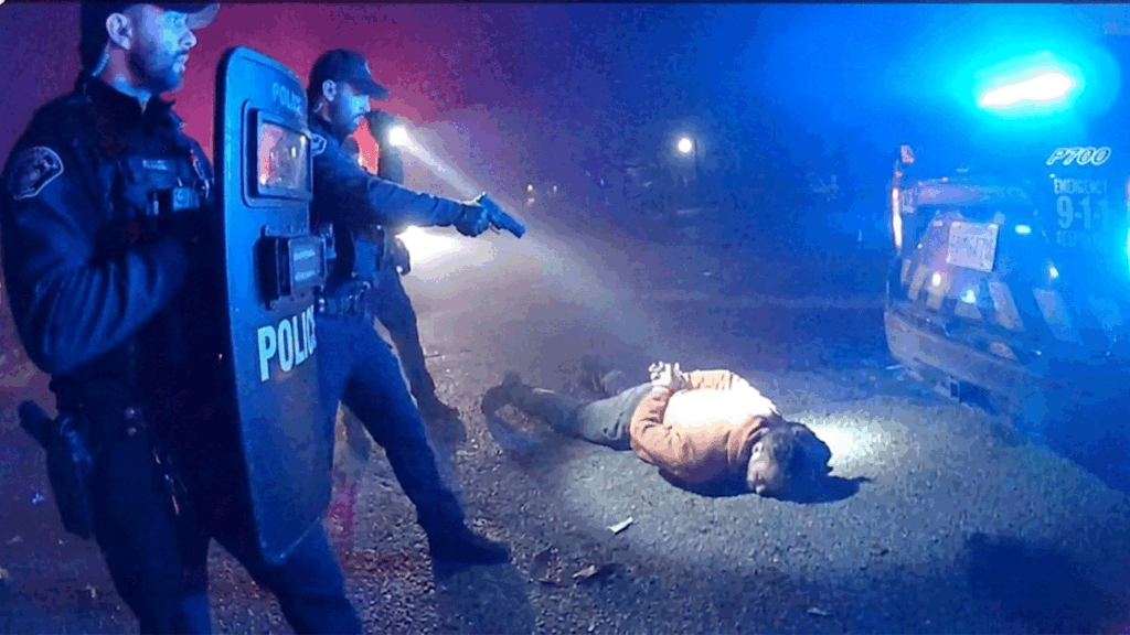 high-speed Monroe police chase showing officers at the scene.