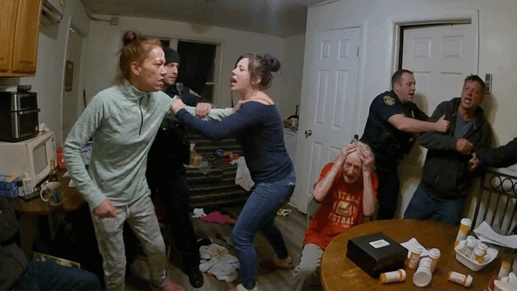 Keansburg Terroristic Threats Arrest showing officers at the scene.