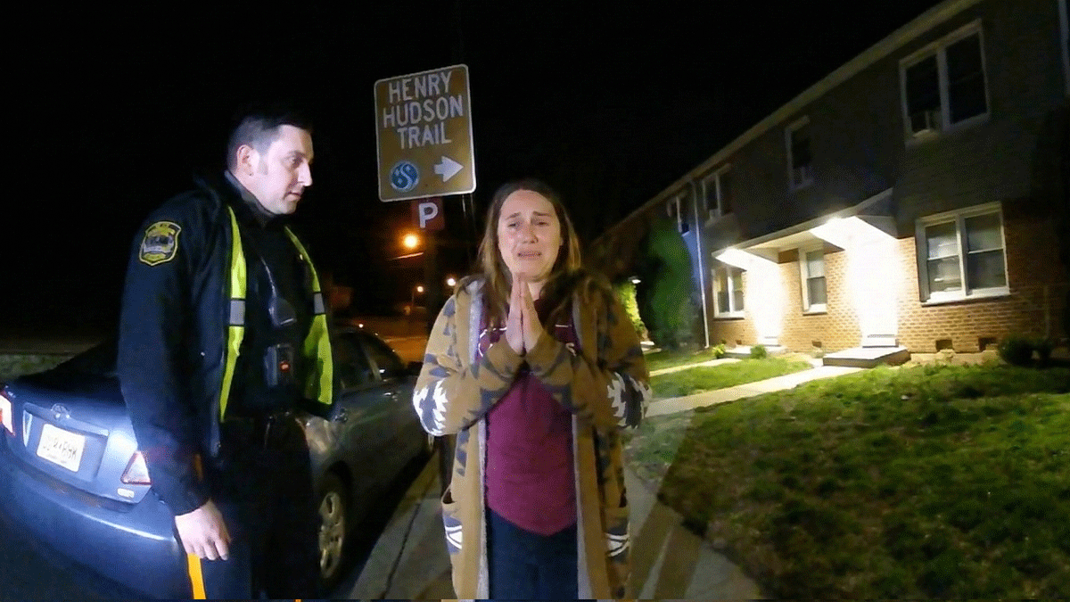 Highlands NJ DWI Arrest showing officers at the scene on State Route 36.