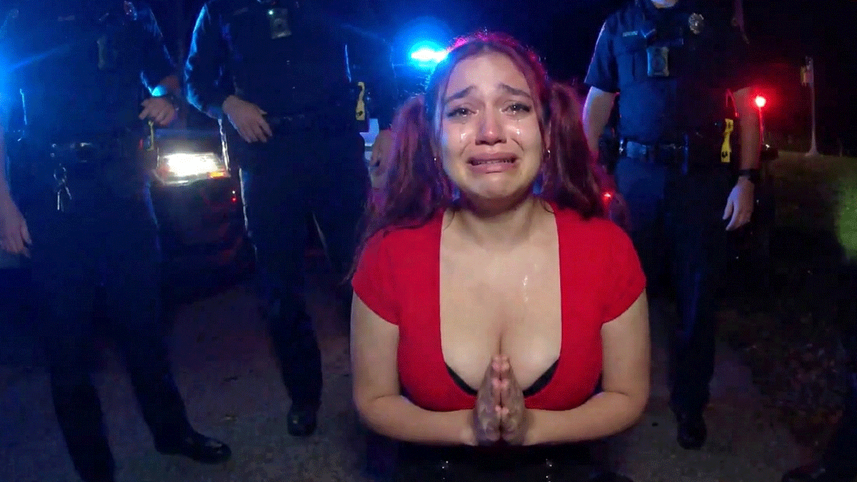 Vineland Teen DWI Arrest scene showing officers searching a green Hyundai Elantra.