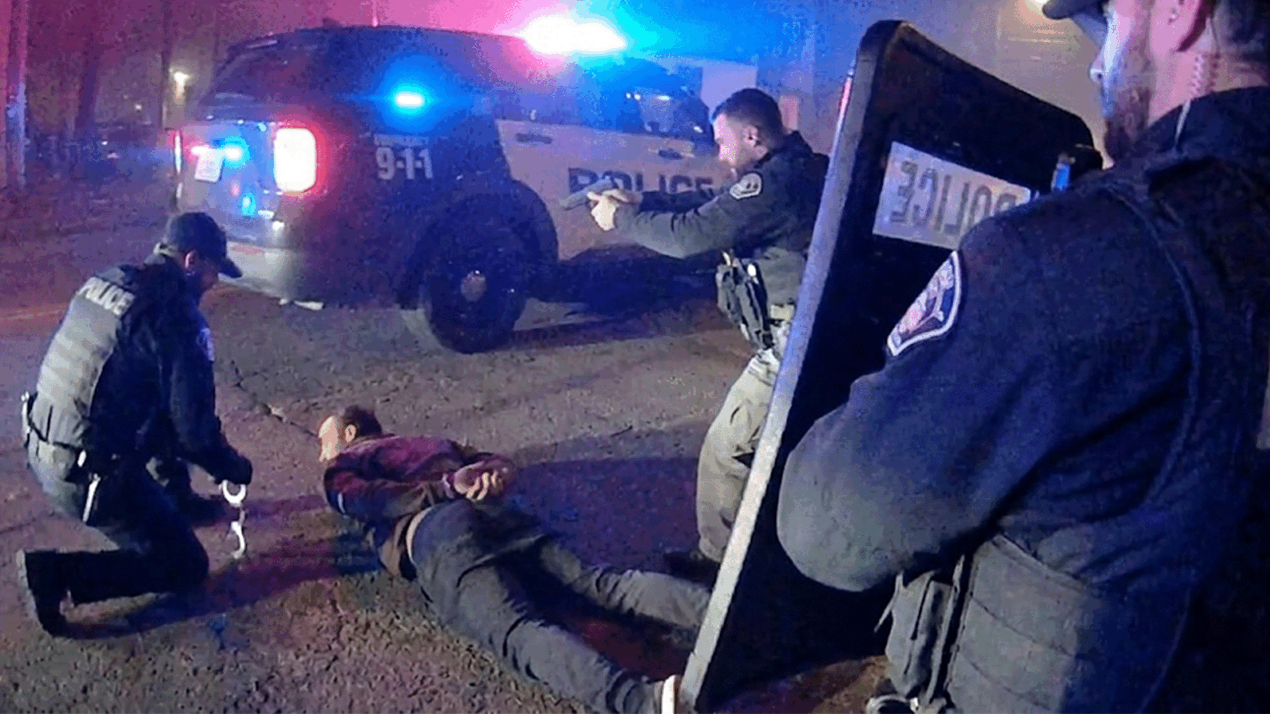 high-speed Monroe police chase showing officers at the scene.