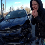 Holmdel car crash arrest scene with officers interviewing drivers.