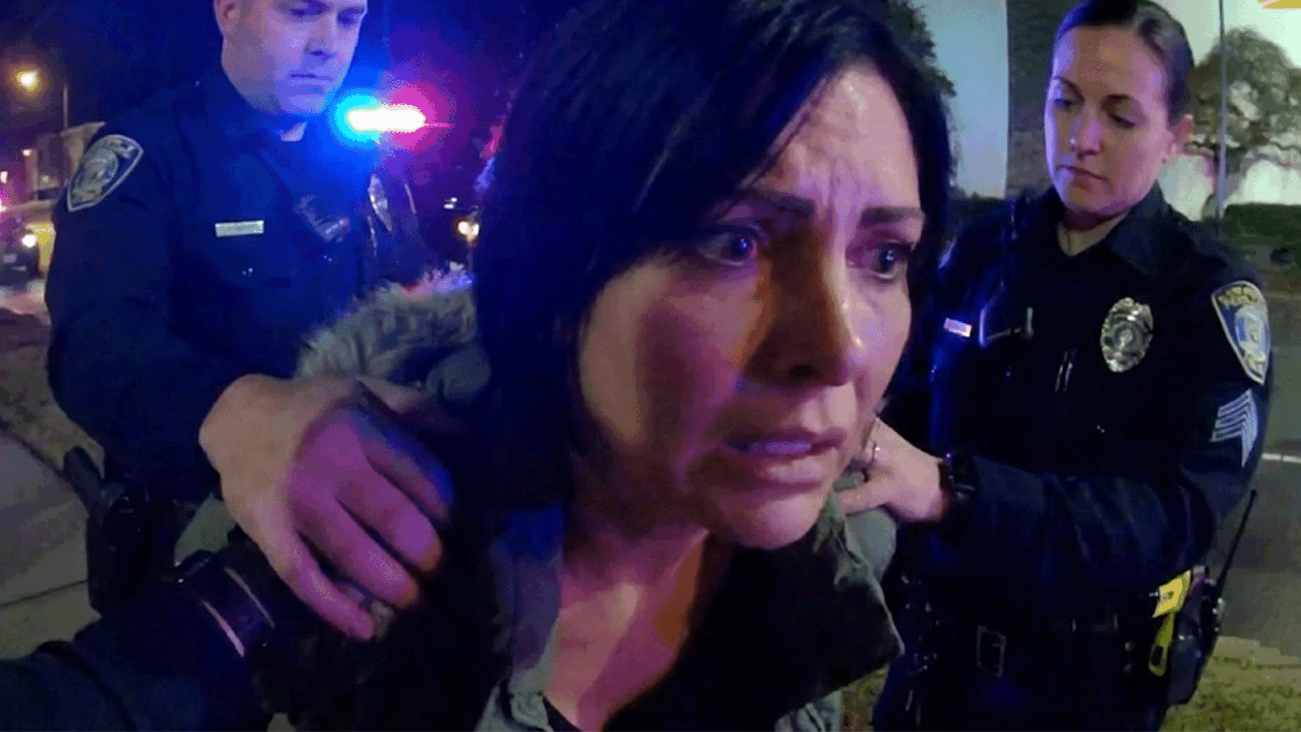 Westfield NJ Teacher DWI Arrest showing police conducting field sobriety tests at night.