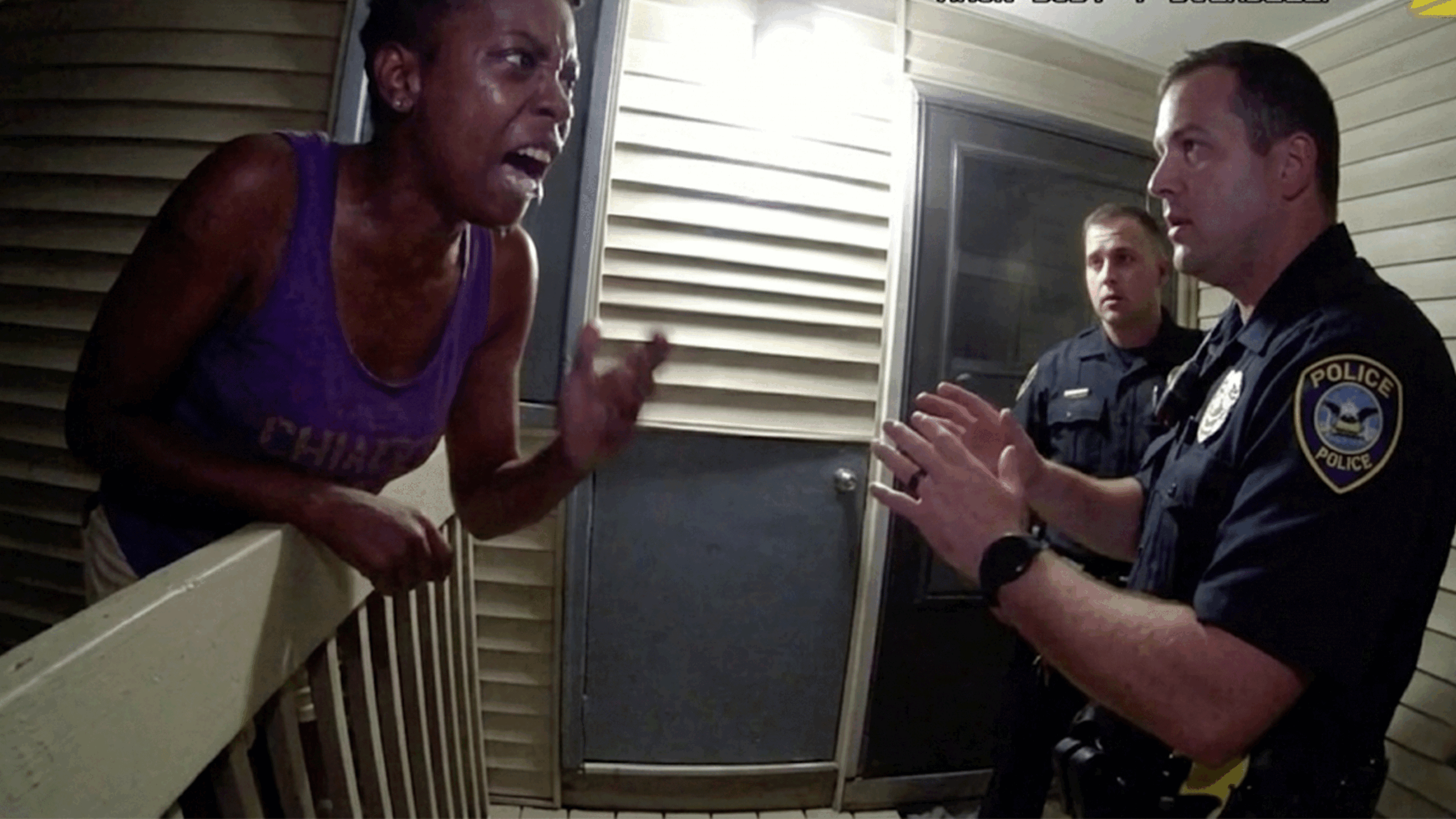 Sequoia Horton Domestic Battery Arrest showing officers at the scene in Naperville.