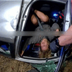 Naperville DUI Rollover Crash showing officers at the scene on Route 59.